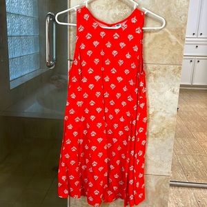 Orange with floral print dress. Old Navy medium